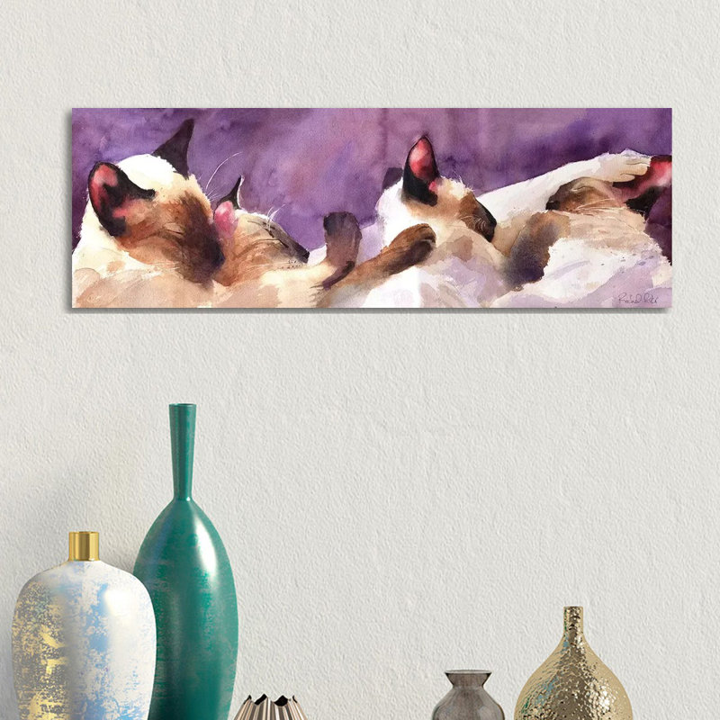 Siamese Strip by Rachel Parker - Panoramic Painting on Canvas, 30.48cm H x 91.44cm W x 3.81cm D, Wrapped Canvas