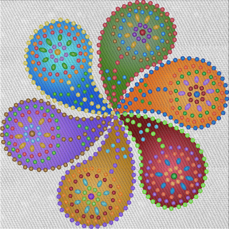 Tapis à motif cachemire Kingsview, Carré 7 pi