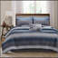 Ensemble de courtepointe 8 pièces avec draps en coton 8 pièces Cal King, bleu marine-133388263