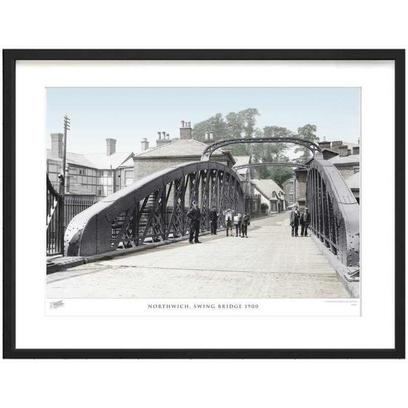 Northwich, Swing Bridge 1900 - Single Picture Frame Print, 40cm H x 50cm W x 2.3cm D