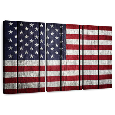 Drapeau américain Borges sur bois