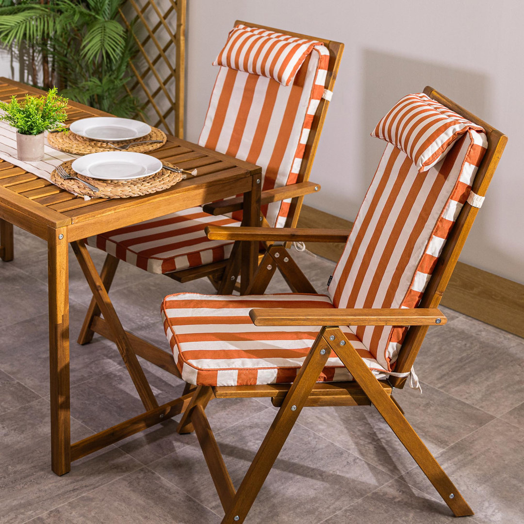 2 Pack High Back Seat Pad Deck Stripe, Cushion, Terracotta
