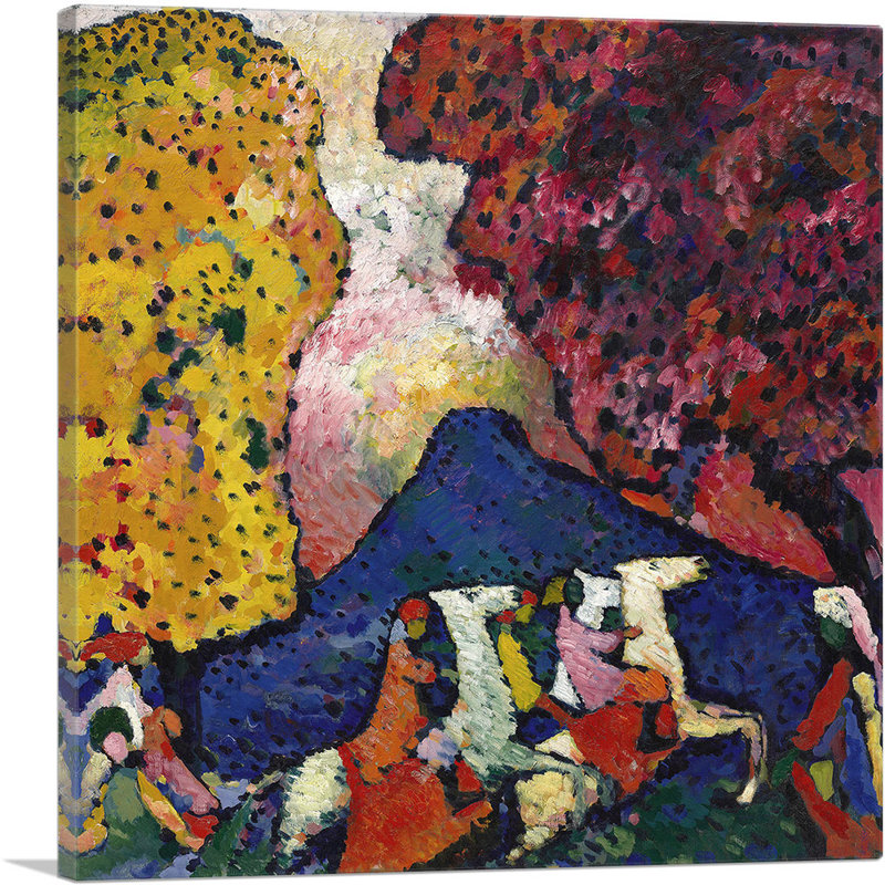 «Blue Mountain 1909» par Wassily Kandinsky - reproduction d'art sur toile tendue, H 36 po x l 36 po x 1,5 po