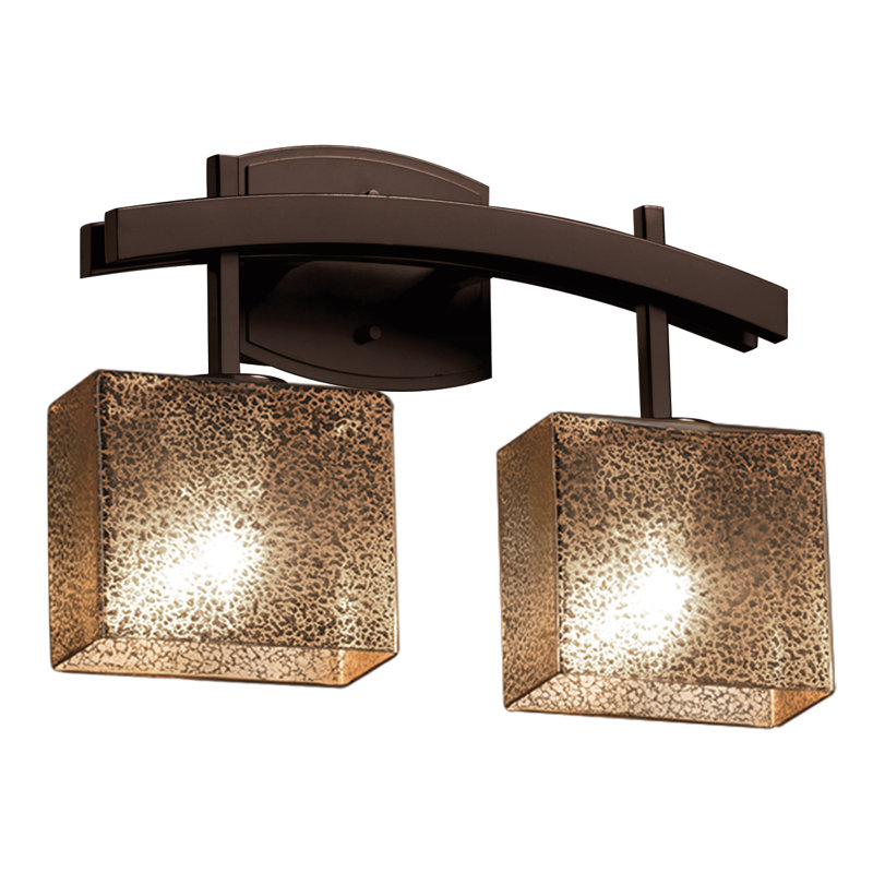 Éclairage de salle de bain à intensité variable 2 lumières Shmavon, Bronze foncé, Opale