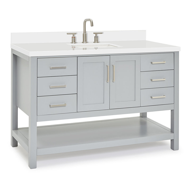Ensemble de meuble-lavabo simple 55 po Moille Laveda, Gris