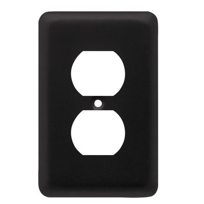 Stamped Round 1-Gang Duplex Outlet Wall Plate