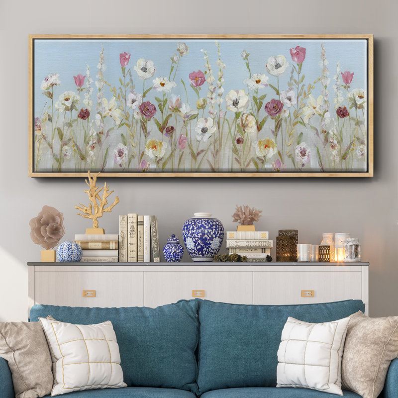 Fleurs printanières - toile encadrée, H 20 po x l 50 po