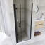 Porte de douche pliante en aluminium 32 po x 72 po au fini noir mat
