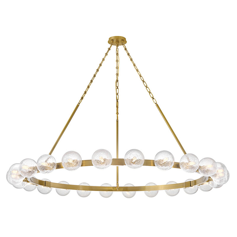 Coco 24-Light Single Tier Chandelier w/ Crackle Glass Globes