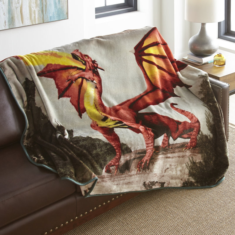 Jeté de luxe surdimensionné 60 po x 80 po, Dragon