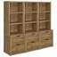 Bibliothèque Mango 3 avec placage de charge, placage à griffes et rangement polyvalent - idéal pour exposer, 62,97 po de hauteur, 59,82 po de largeur, finition contemporaine contemporaine, tablettes verticales, verrous sécurisés
