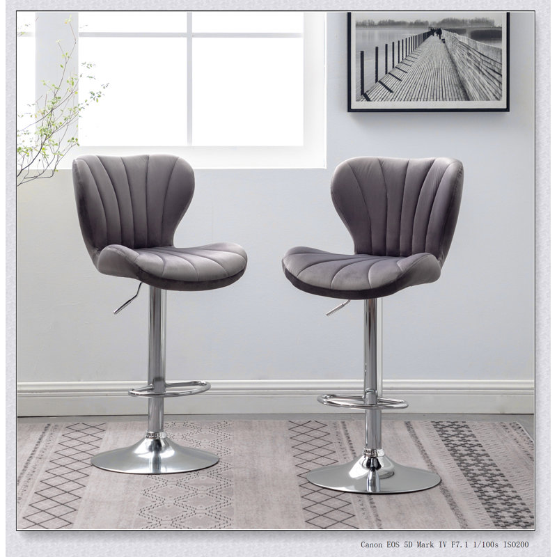 Ensemble de 2 tabourets pivotants réglables Ellston, Gris
