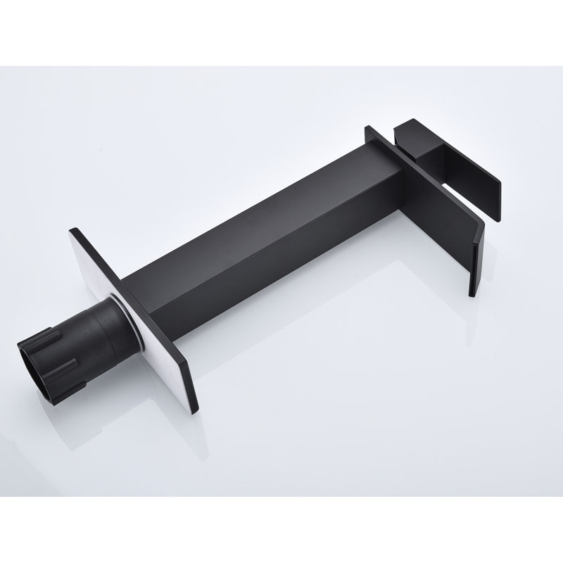 Robinet de salle de bain à cascade avec bonde escamotable en acier inoxydable noir mat pour un drain de remodelage, finition gracieuse