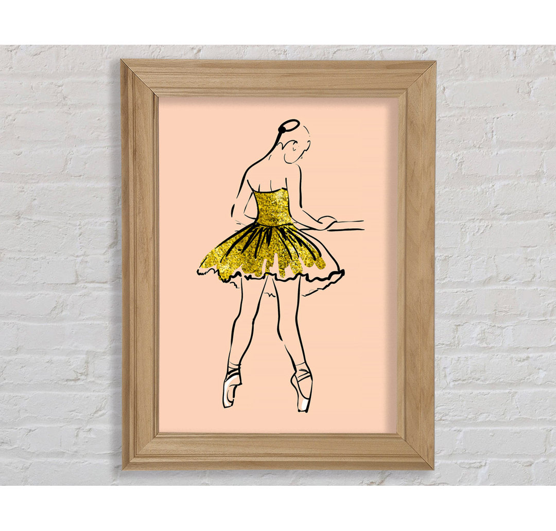 Golden Pink Ballerina 2 - Druck