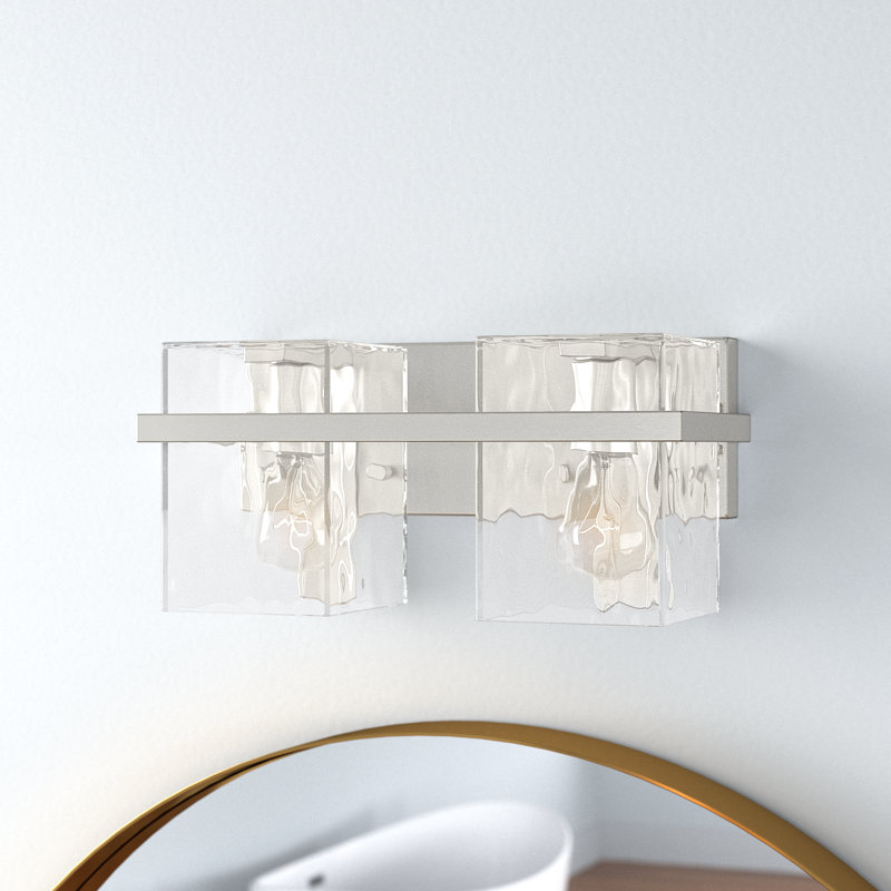 Éclairage pour meuble-lavabo Arene, Nickel brossé, 2 Lights, 7"H x 14.25"W x 5.5"D