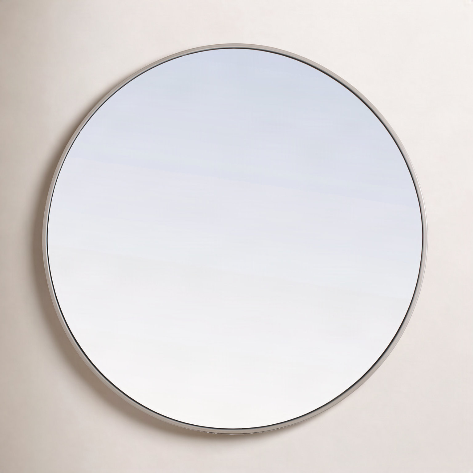 Sabine Metal Round Wall Mirror, 48" x 48", Silver