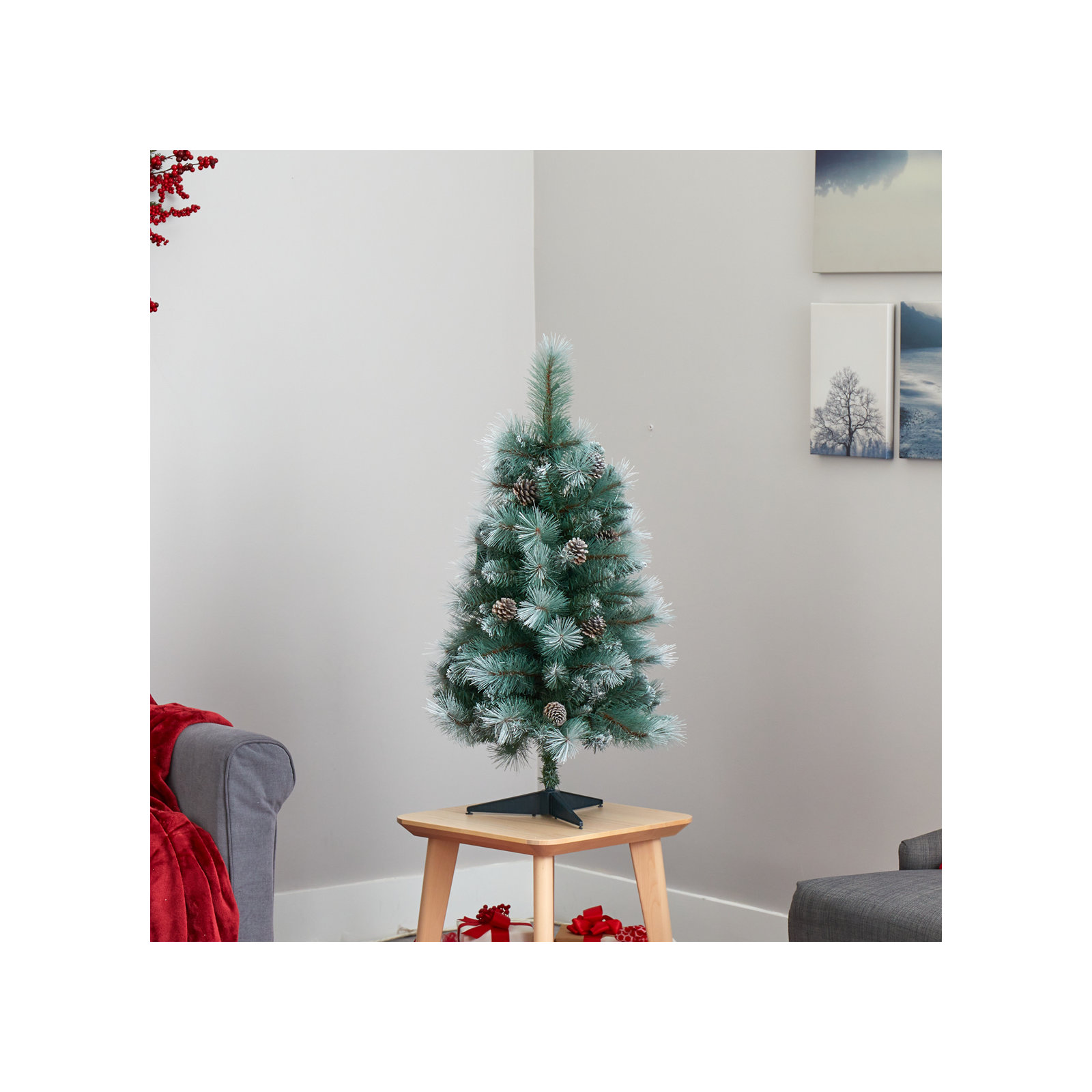 Lighted Artificial Christmas Tree, 3' H
