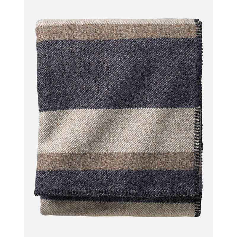Pendleton Eco Wise Midnight Navy Stripe  Blanket, Twin Extra Long