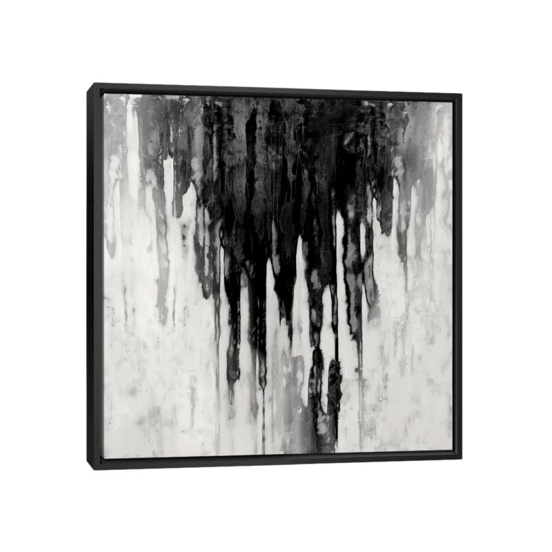 «Neutral Space Noir II», reproduction d'art sur toile tendue, H 18 po x l 18 po x P 1,5 po, Toile encadrée noire