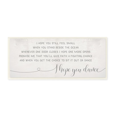 Faith Fighting Chance, citation de danse romantique