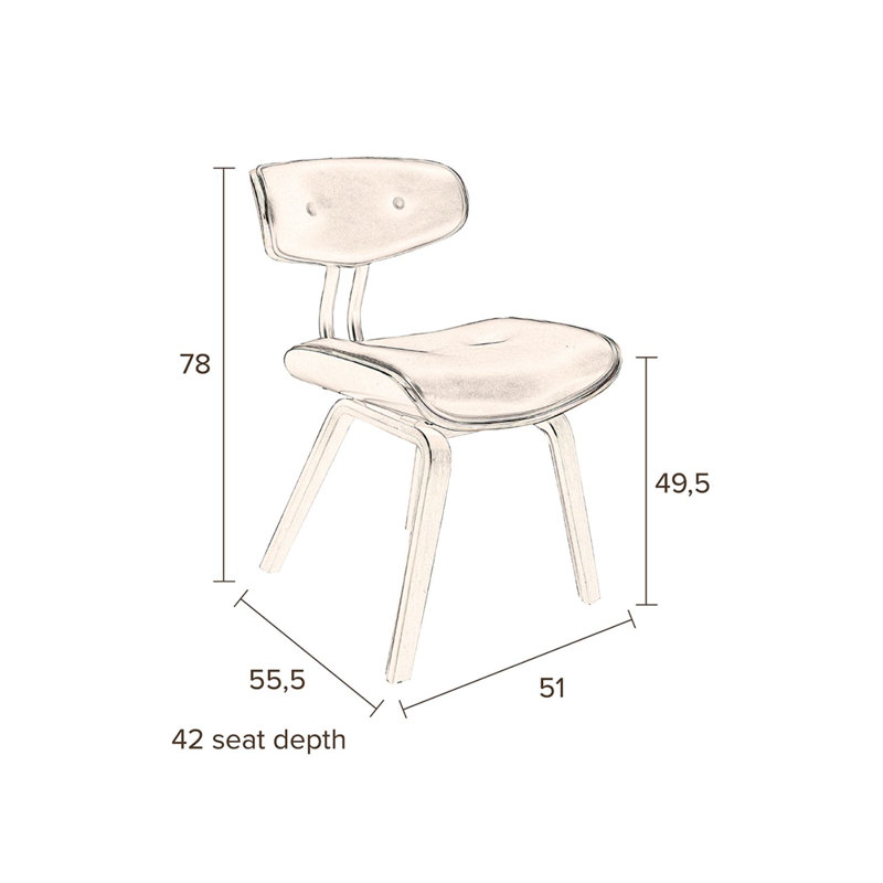Upholstered Dining Chair, Brown