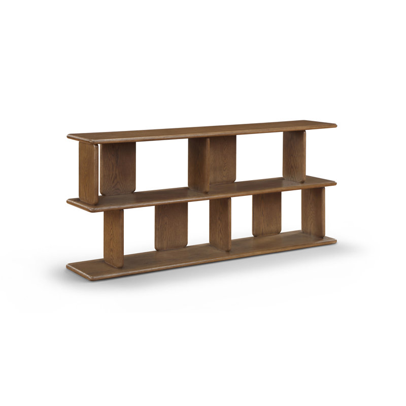 Console média Nexa en bois massif brun et placage de chêne, Brun