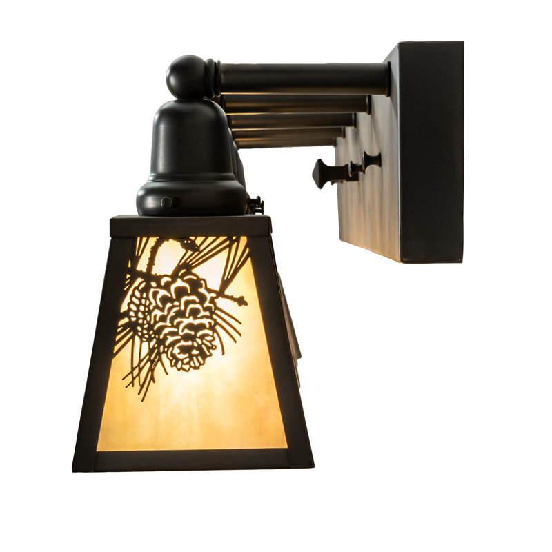 Vanity Light, 10" H x 48" W x 9" D, Beige, Craftsman Brown