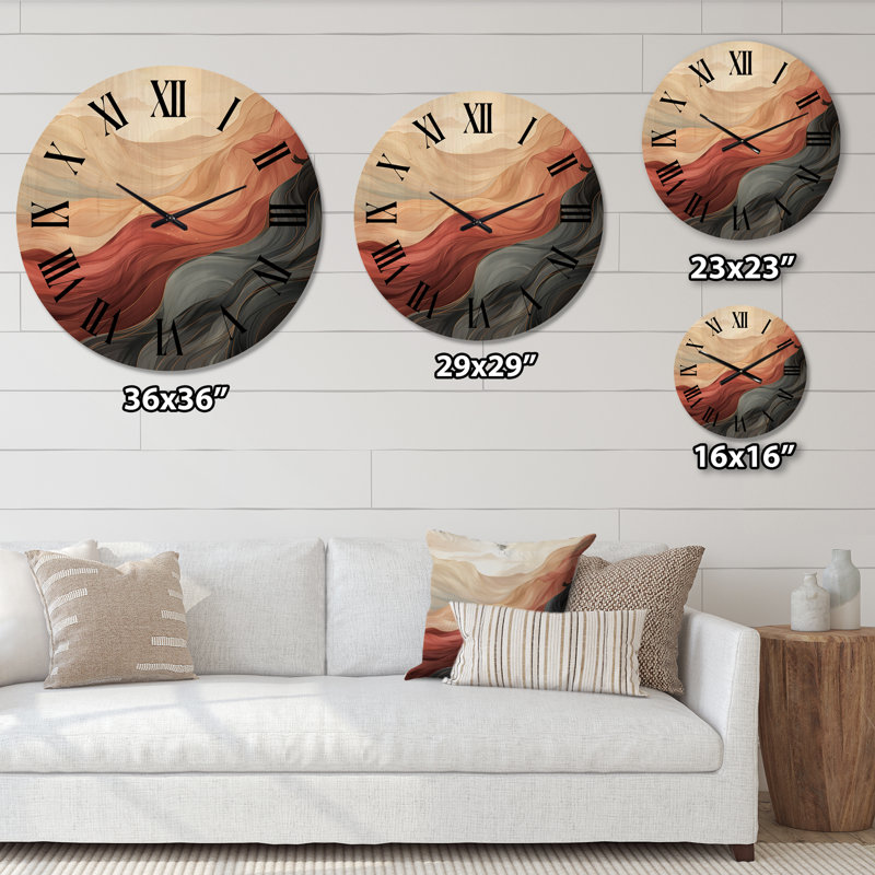 Horloge murale en bois massif Angeliène, Grand