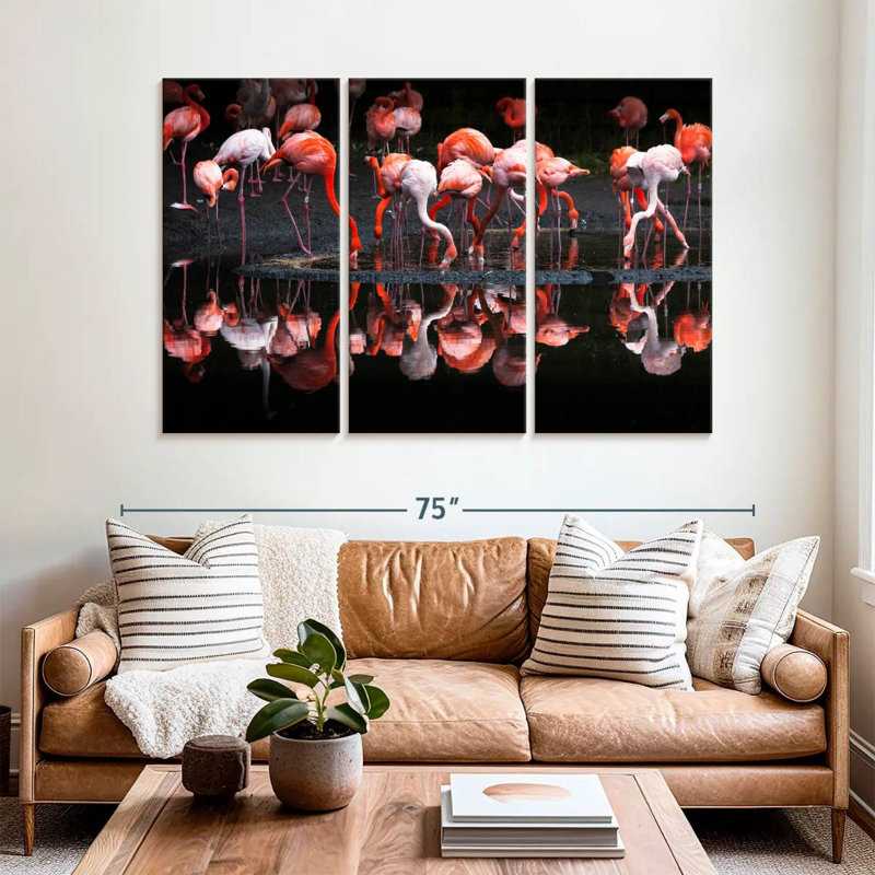 Flamingo Reflections, 42" H x 65" W