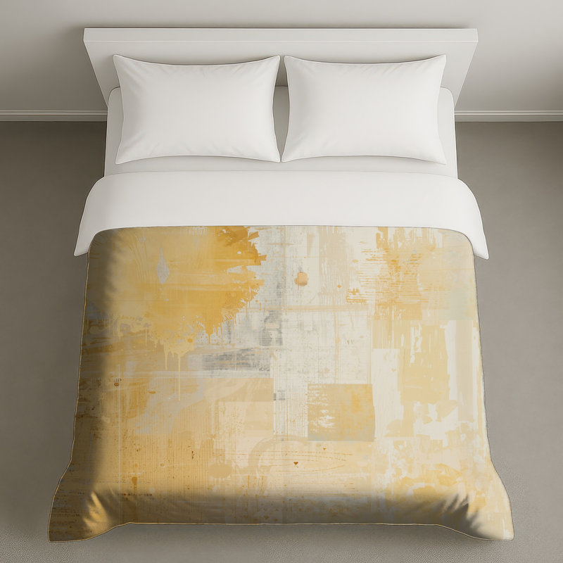 Housses de couette à texture abstraite beige, Grand lit