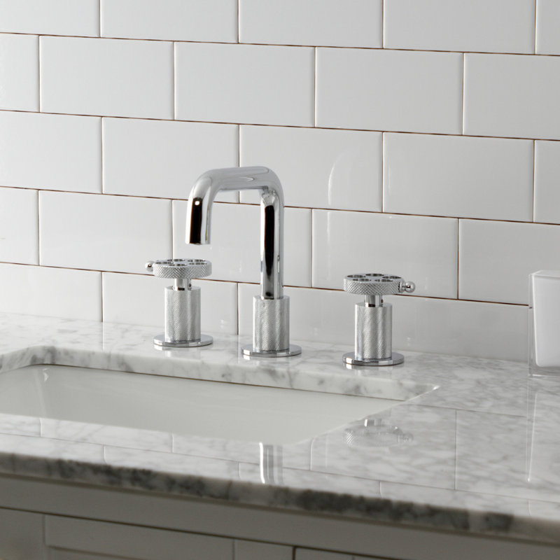 Robinet de salle de bain à large entraxe avec bonde Webb, Chrome poli