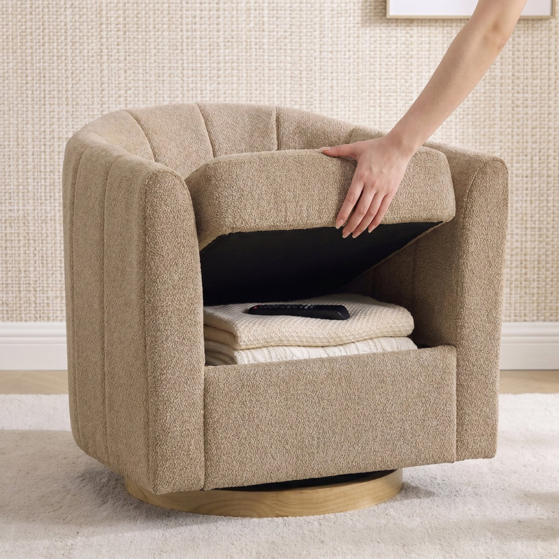 Fauteuil demi-tonneau pivotant, Taupe