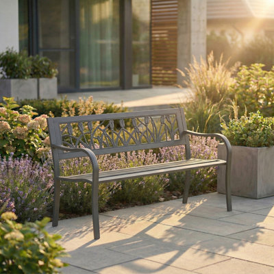 Mirren Steel Outdoor Bench