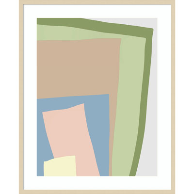 «Blue Cut Out I» par Wood, reproduction d'art encadrée
