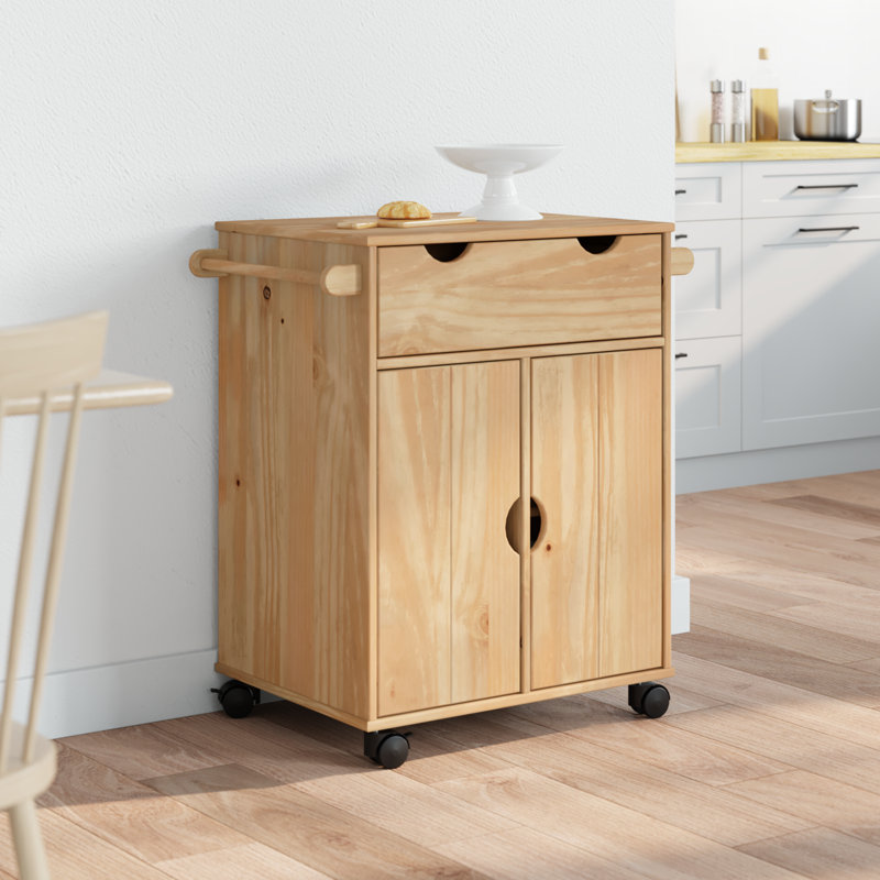 Khinvasara vidaXL Kitchen Trolley "OTTA" 59x45x80 cm Solid Wood Pine