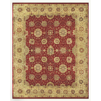 Drake Wool Oriental Area Rug in Red/Gold