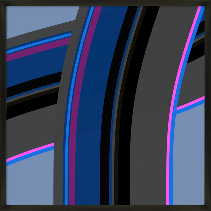 Neon Twist by Jacques Pilon, 24" H x 24" W x 1.25" D, Black Wood