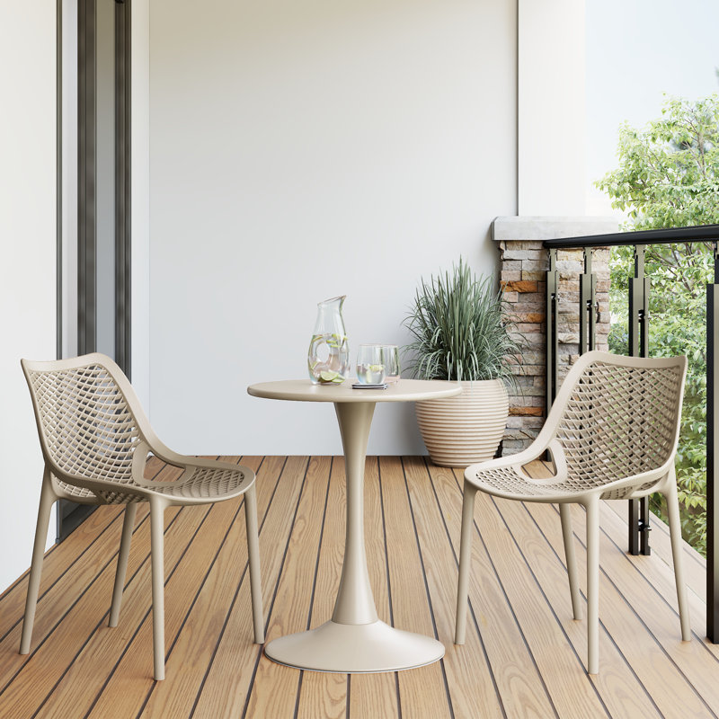 Ensemble repas extérieur 2 personnes, H 28,5 po x l 23,5 po x P 23,5 po, 2, Beige