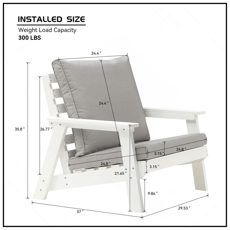 Canapé extérieur un endroit résistant aux intempéries avec coussin épais pour véranda, piscine, jardin, blanc et gris