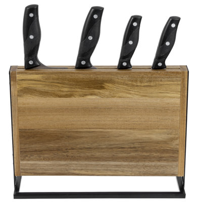 Rangement à couteaux en bois d'acacia massif