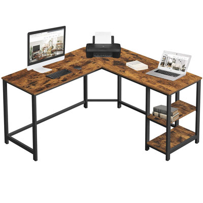 L-Shaped Stainless Steel Computer Desk