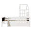 Lit simple avec échelle et tiroirs de rangement pour enfants, parfait pour créer une chambre de rêve-316112257
