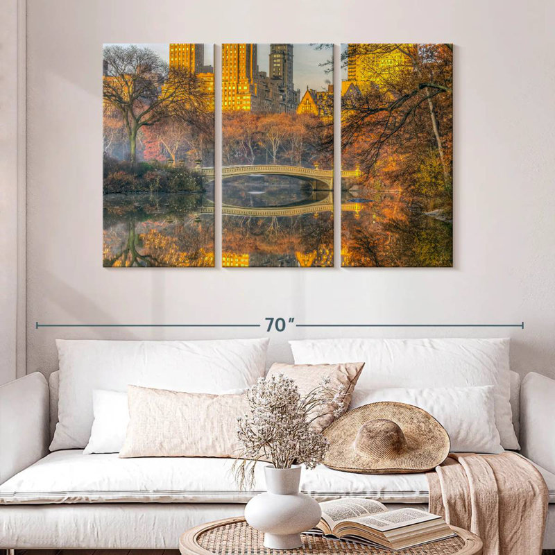Nicci Bow Bridge en automne, H 32 po x l 50 po