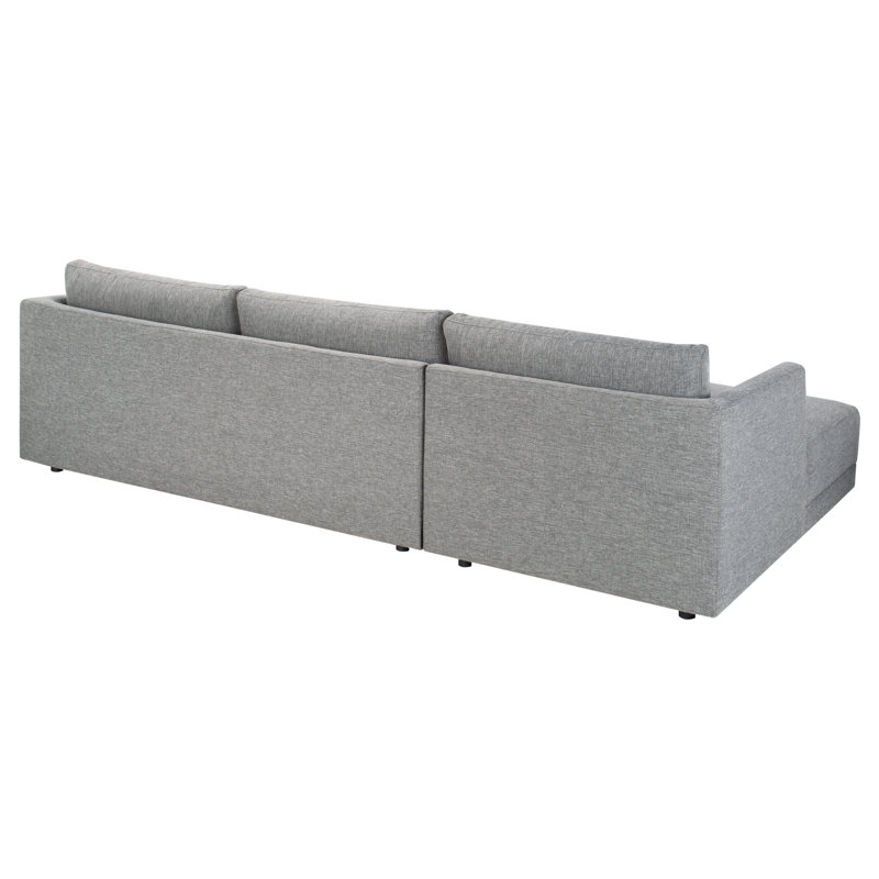 Kayden Upholstered Chaise L-Sectional, Dark Gray Linen Blend, Left Hand Facing