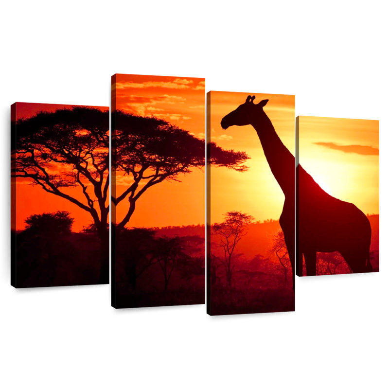 Brampt Silhouetted African Giraffe