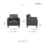  Fauteuil moderne et contemporain Kartir de 33 po avec revêtement en similicuir, ressorts ensachés, pieds en faux bois-992552574