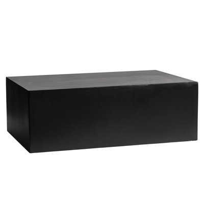 Maya 35" Wide Rectangular Fiberstone Coffee Table — Indoor Outdoor Patio Table, Weather-Resistant Accent Table, Center Table for Living Room, Garden, Balcony, or Porch