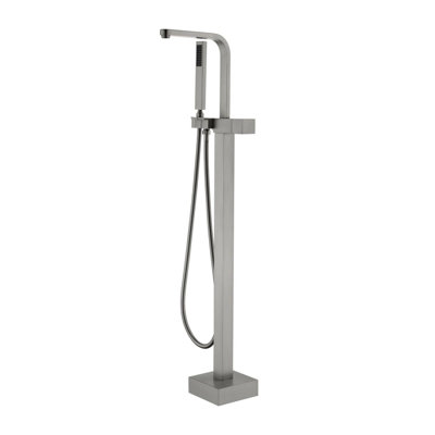 Freestanding Tub Filler Floor Mount Bathtub Faucet With Handheld Shower