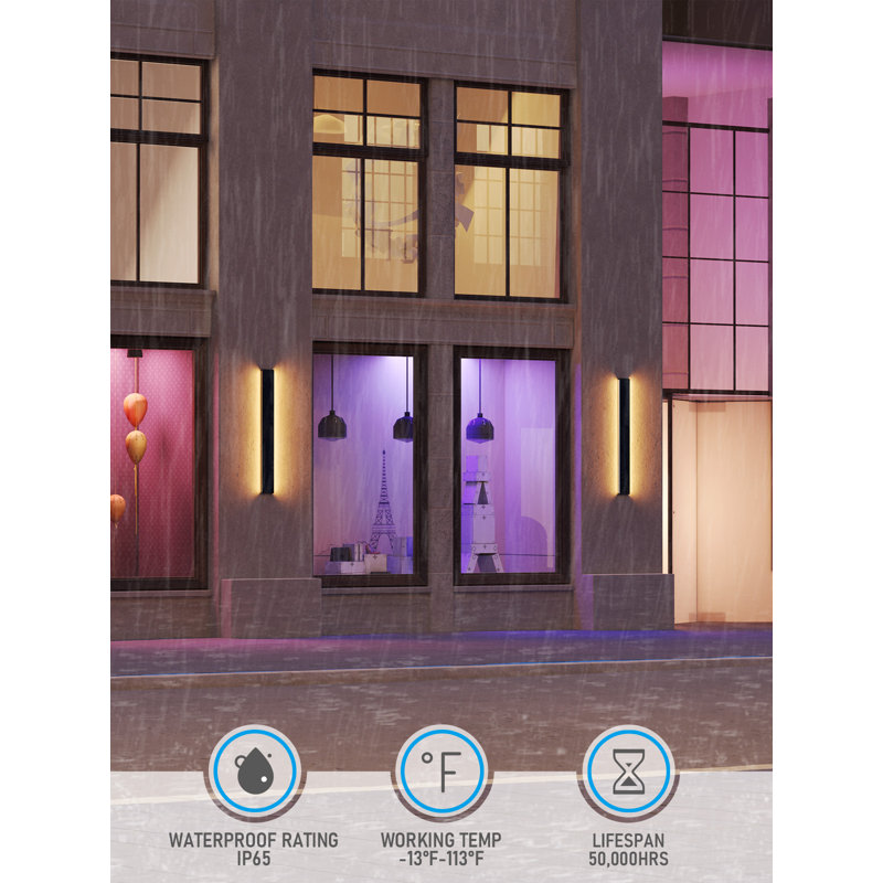 LED Smart Flush Mounted Wall Lamp Remote Control Colour Change