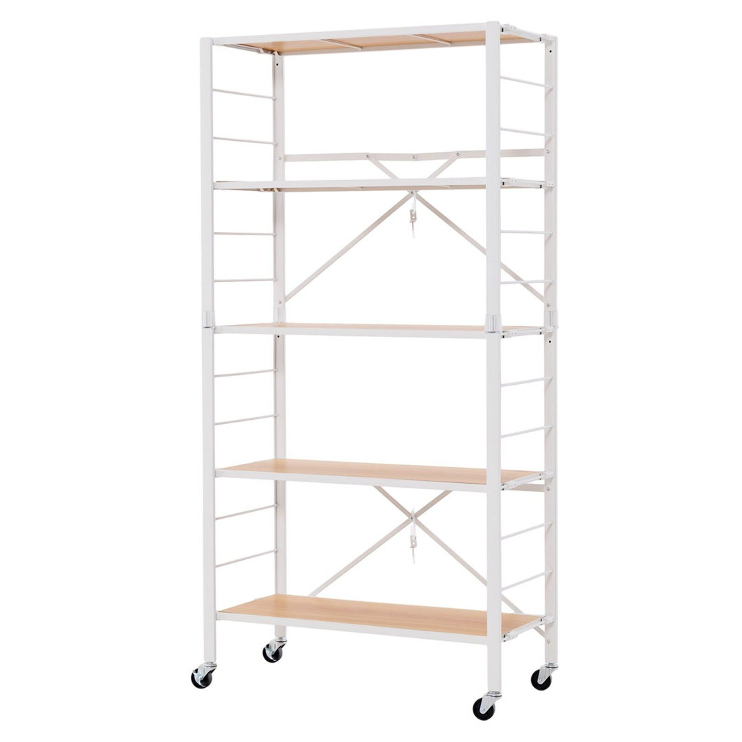 76cm W Metal Shelving Unit with Wheels
